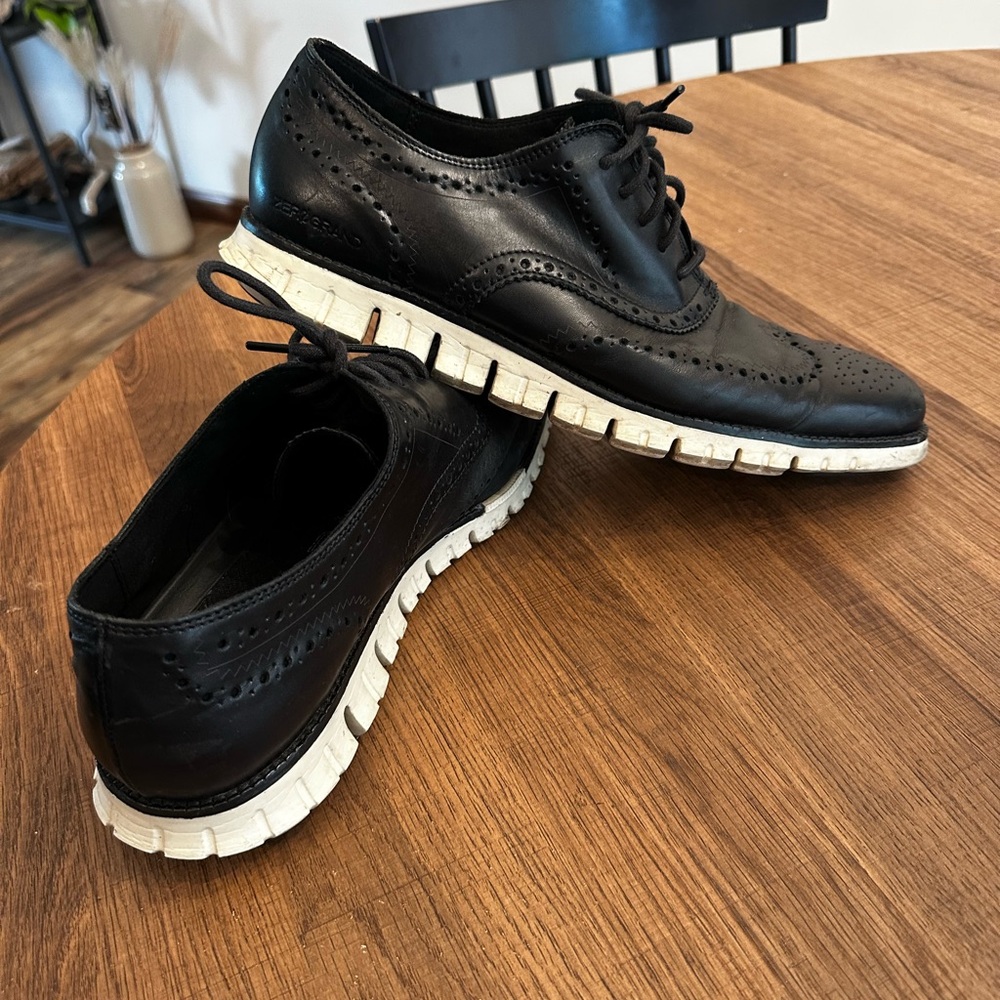 Cole Haan Black and White Oxfords with Modern Design